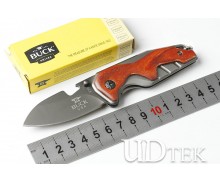Buck X70 small multi use folding pocket knife with wood handle UD405153